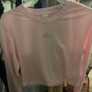 Adidas Pink Long Sleeve Crop Top